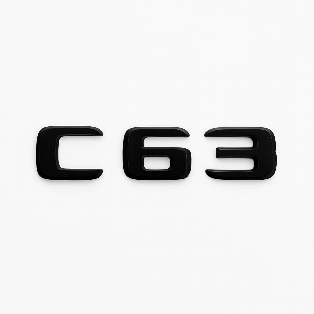 Badge arrière - Mercedes V8 BITURBO C63 AutoTouch   AutoTouch C63 - Noir