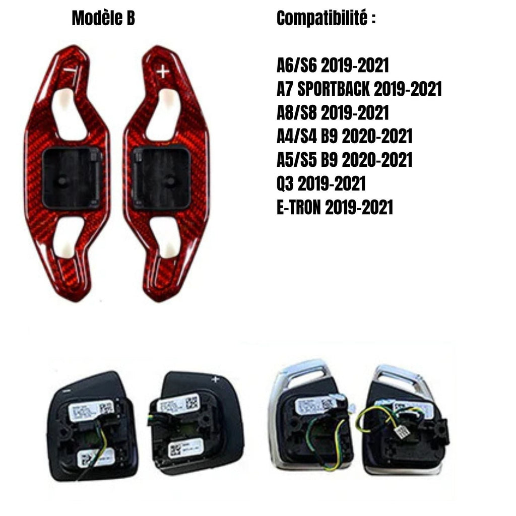 Palettes de changement de vitesse - Fibre de carbone - Audi AutoTouch