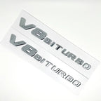 Badge arrière - Mercedes V8 BITURBO C63 AutoTouch   AutoTouch V8 BITURBO - Chrome